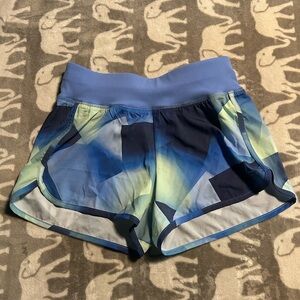 Blue Geometric Women's Shorts